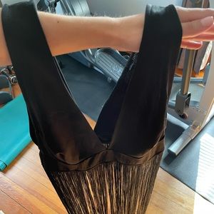 Forever 21 Black Fringe Fashion Top